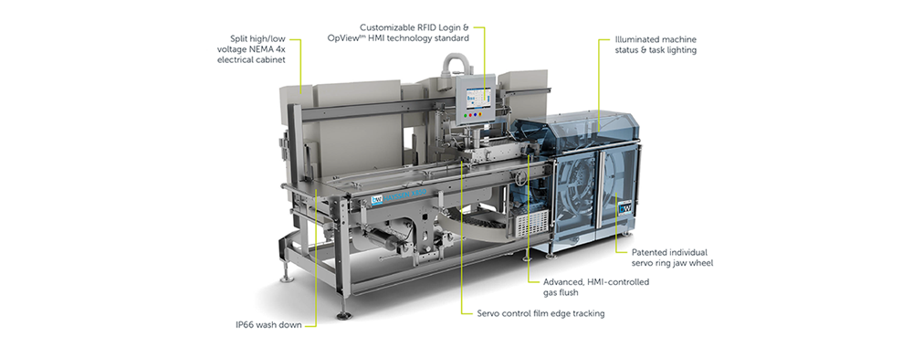 Hayssen X850 flow wrapper with features callouts